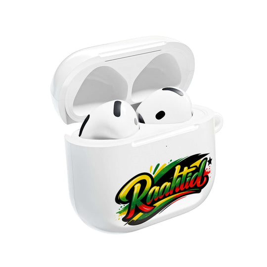 AirPod Case — "Raahitd" Colorful Rasta Script AirPods Protective Case