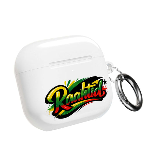 AirPod Case — "Raahitd" Colorful Rasta Script AirPods Protective Case