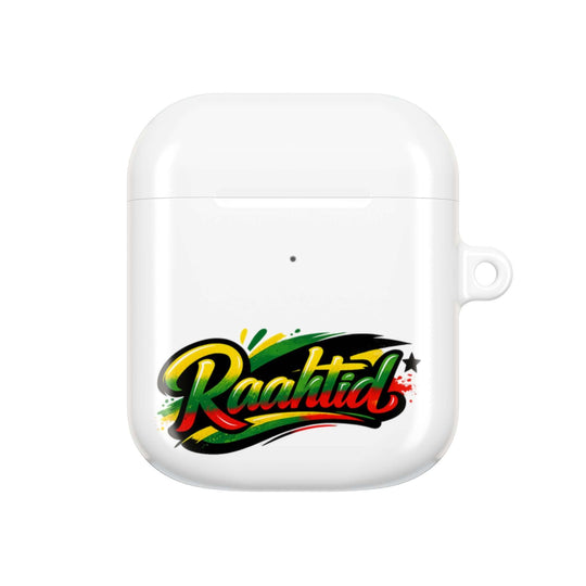 AirPod Case — "Raahitd" Colorful Rasta Script AirPods Protective Case