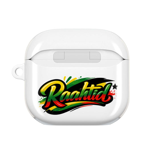 AirPod Case — "Raahitd" Colorful Rasta Script AirPods Protective Case