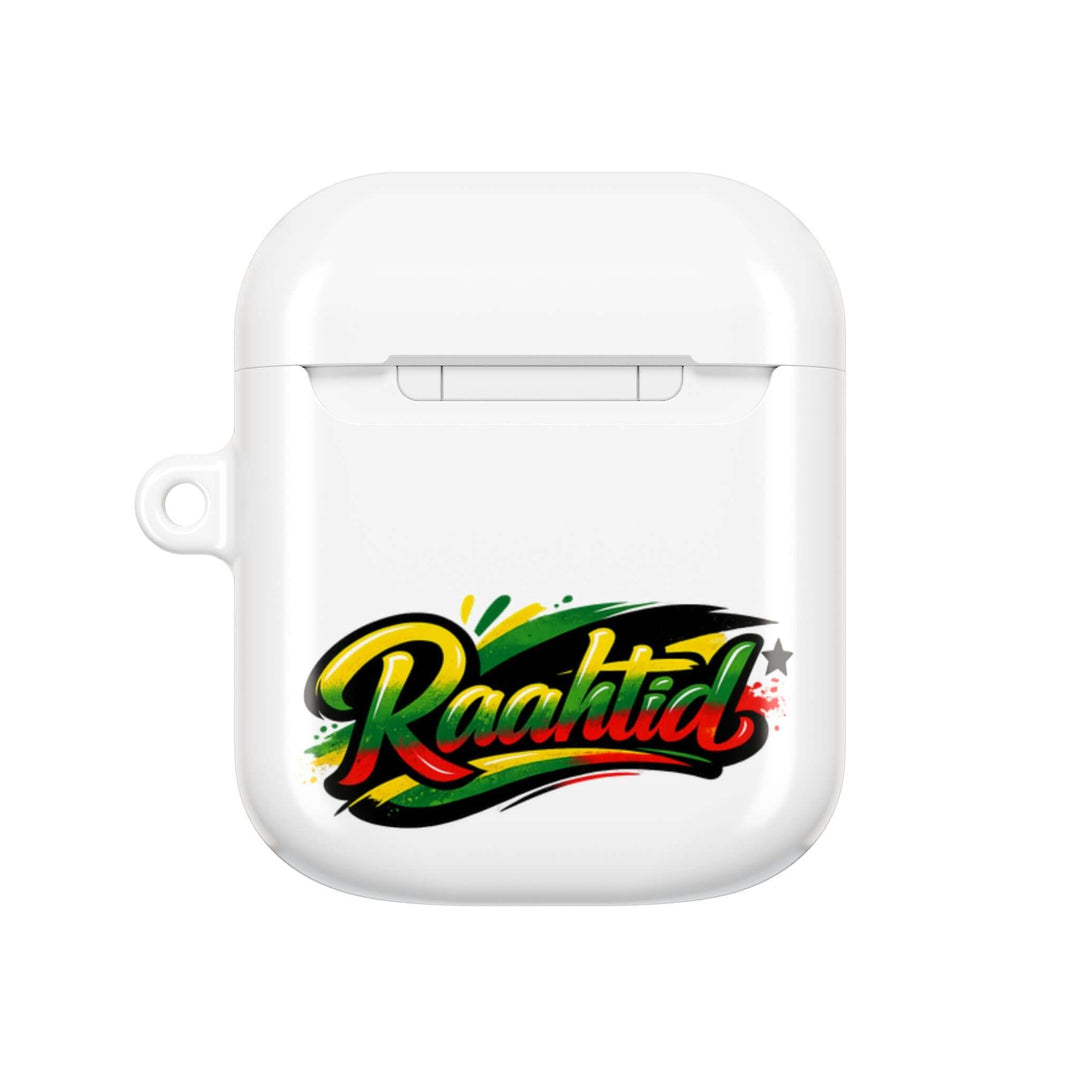 AirPod Case — "Raahitd" Colorful Rasta Script AirPods Protective Case